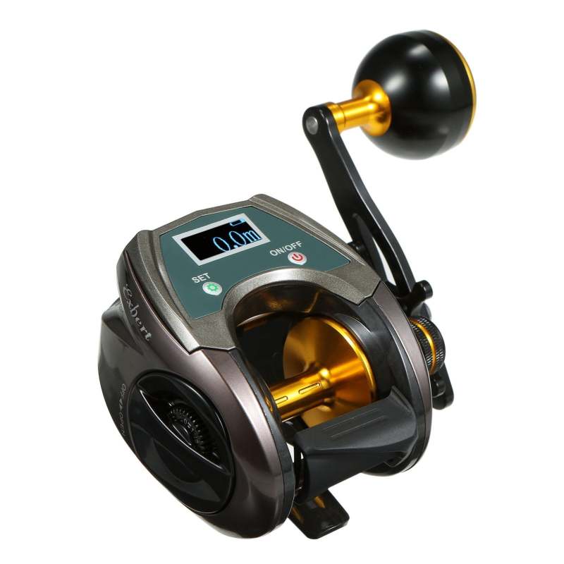 USB Rechargeable Carbon Fiber Baitcasting Reel with Digital Display Electric Fishing Reel - Oncros
