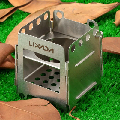 Outdoor Portable Folding Wood Stove Stainless Steel Lightweight for Camping Backpacking - Oncros