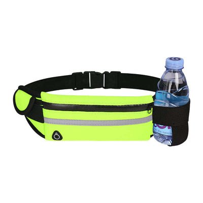 Waterproof Running Waist Bag Outdoor Sports Running Jogging Belt Bag Fitness Bag for Phone - green / With bottle holder - Oncros