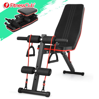 Adjustable Weight Bench Training Bench with Pull Rope Full Body Workout - Oncros