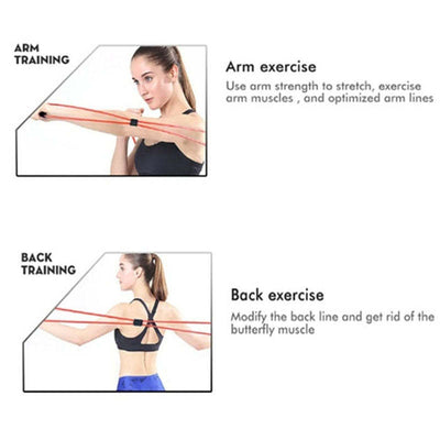 TPE 8 Word Fitness Yoga Gum Resistance Rubber Bands Fitness Elastic Band - Oncros