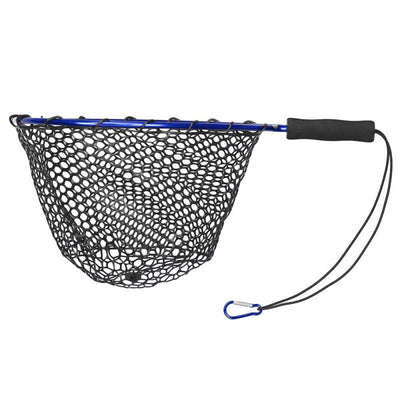 Soft Silicone Fishing Net Aluminium Alloy Pole EVA Handle with Elastic Strap and Carabiner - Oncros