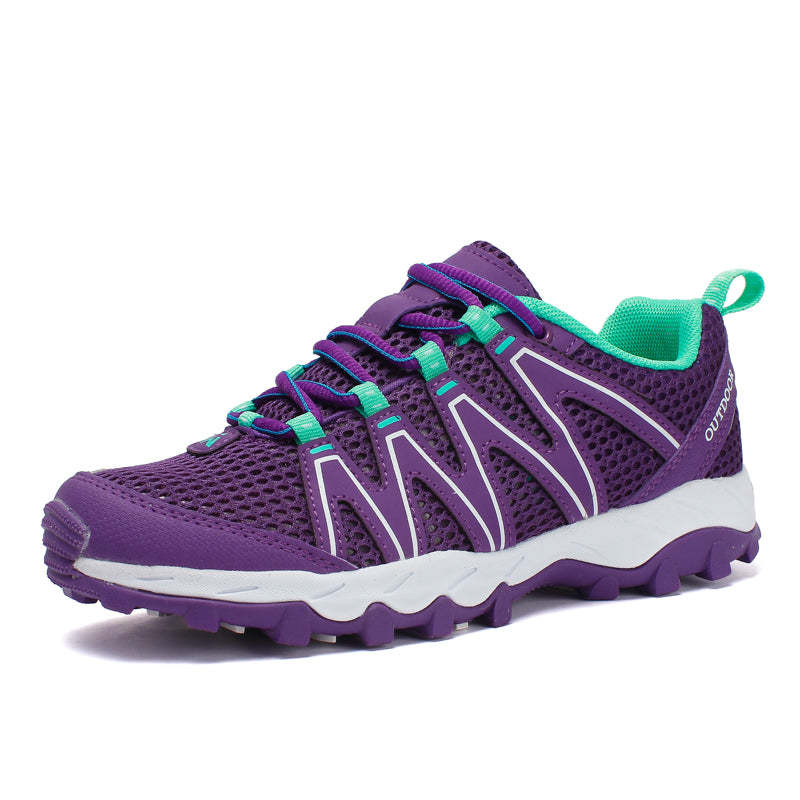 Hiking Shoes Men Women Outdoor Mesh Sneakers Non-slip Trekking Upstream Shoes Breathable - Purple / 39 - Oncros