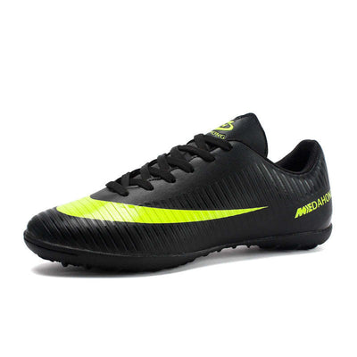 Professional Men Kids Turf Indoor Soccer Shoes Cleats Football Sneakers - Black / 37 - Oncros