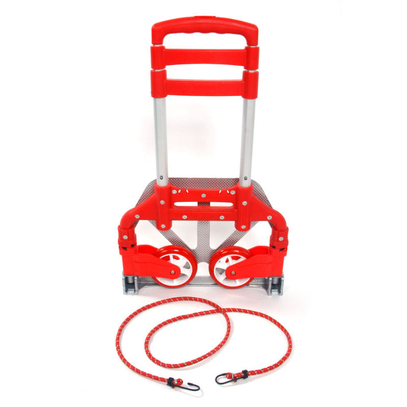 Portable Aluminium Cart Folding Dolly Push Truck Hand Collapsible Trolley Luggage Red - Oncros