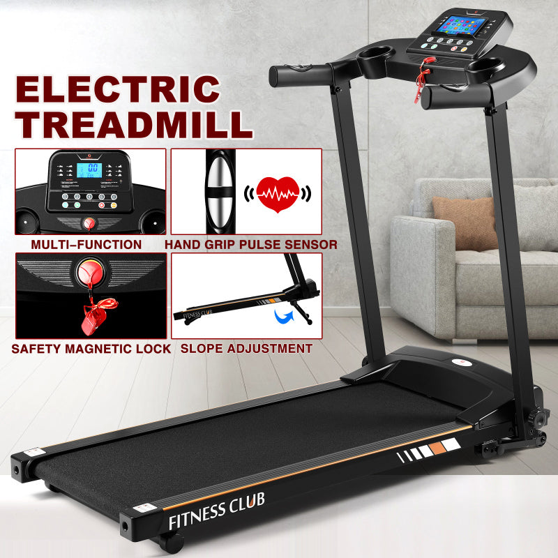 Multi-Modes Foldable Electric Treadmill with LCD Monitor for Home - Oncros