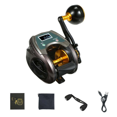 USB Rechargeable Carbon Fiber Baitcasting Reel with Digital Display Electric Fishing Reel - Oncros