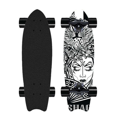 8-layer Maple Big Fish Board Land Surfing Fishtail Street Skateboard - Graffiti 16 - Oncros