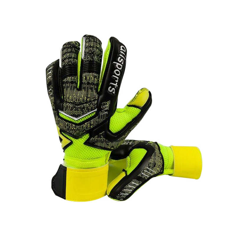 Professional Football Kit Goalkeeper Gloves - Green / Adults Size 8 - Oncros