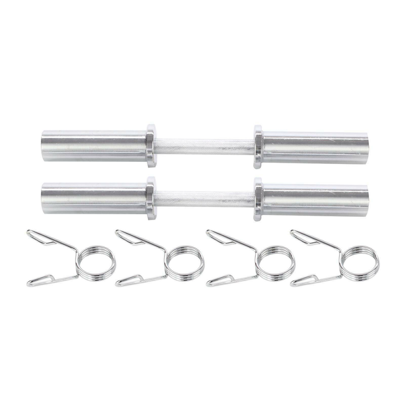 Olympic Dumbbell Bar Set & Spring Collars Home Gym Weight Training - Oncros