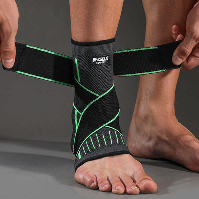Protective Ankle Brace with Compression Nylon Strap - Green / L/XL / Bandage Ankle - Oncros