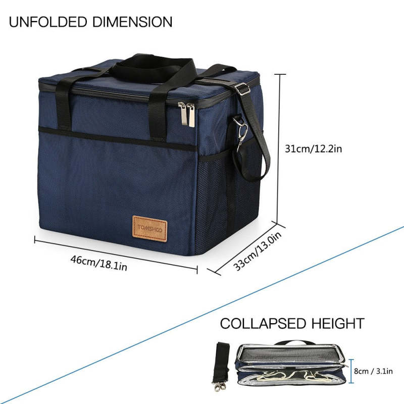 Outdoor Insulated Lunch Bag Reusable Foldable Tote Large Capacity Portable Picnic Carrier Bag - Oncros