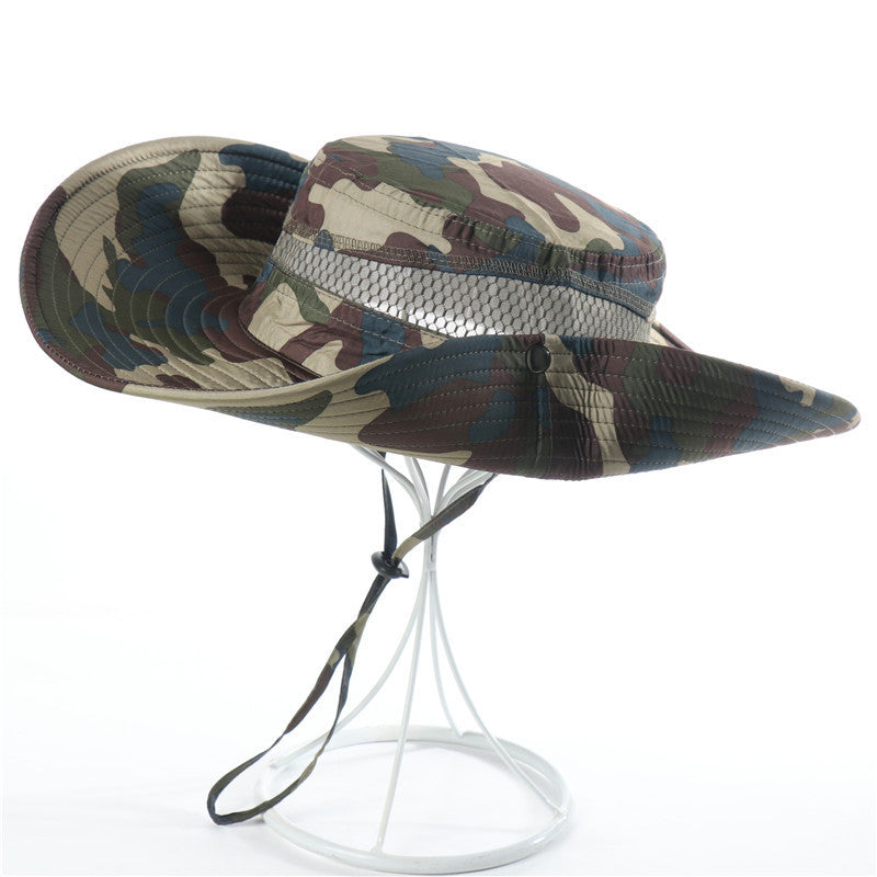 Outdoor Bucket Hat Unisex Sun UV Protection Fisherman Hat Camouflage - Oncros
