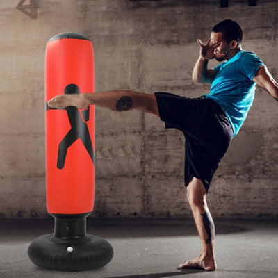 Inflatable Punching Bag PVC Boxing Bag for Kids Teens&Adults - Red - Oncros