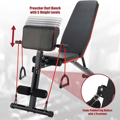 6 in 1 Multifunctional Foldable Dumbbell Stool Weight Bench - Oncros