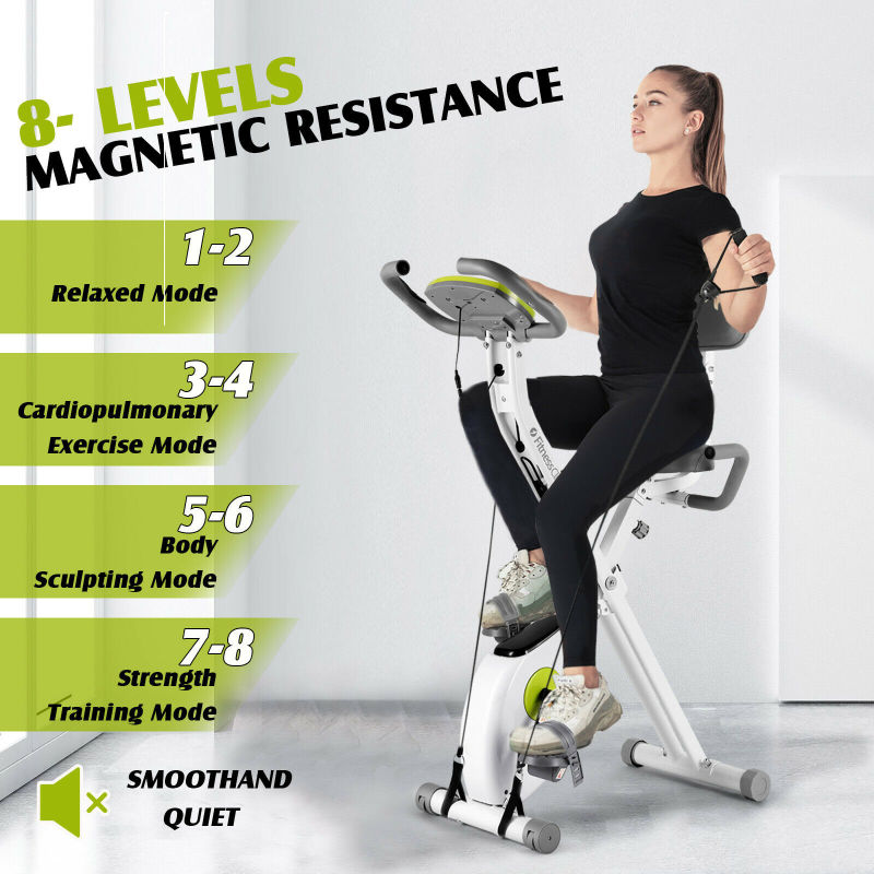 Foldable Fitness Bike Indoor Exercise Bike Height-Adjustable - Oncros