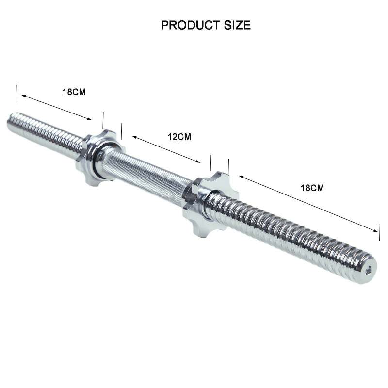 Standard Dumbbell Bars & Spring Collars Set Weight Lifting Handle Home - Oncros