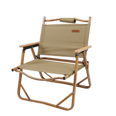Outdoor Wood Grain Aluminum Folding Camping Chair - Sand-Yellow - Oncros