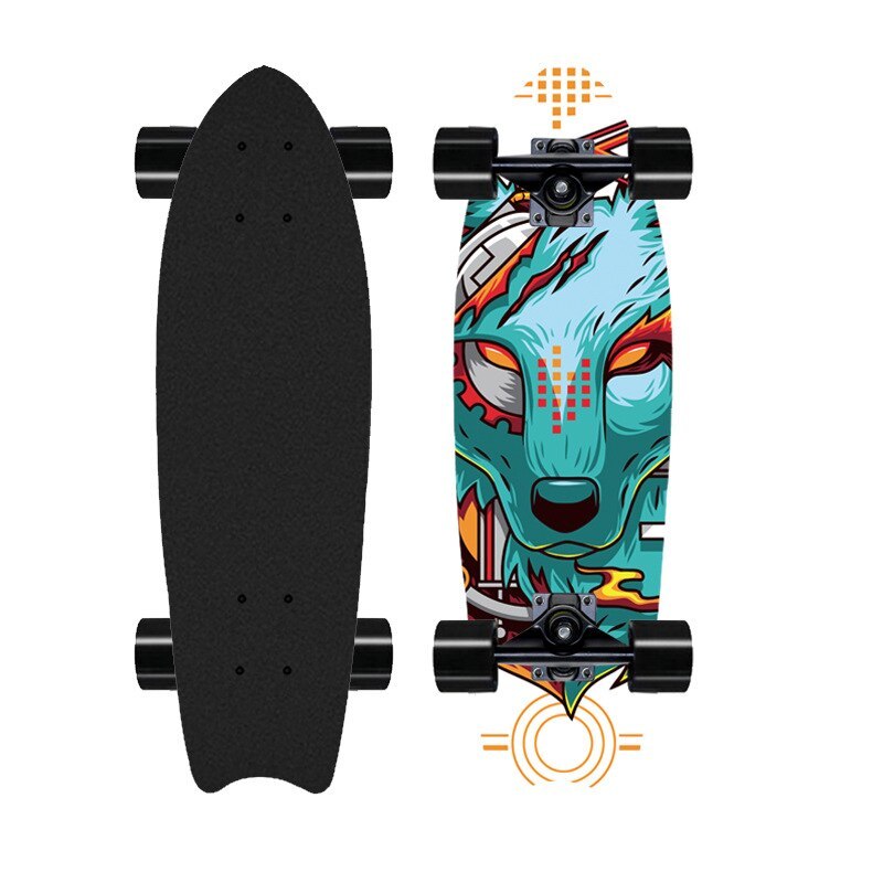 8-layer Maple Big Fish Board Land Surfing Fishtail Street Skateboard - Graffiti 12 - Oncros