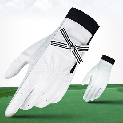 Golf Gloves Women Sheepskin Breathable Genuine Leather Anti-Slip 1 Pair - Oncros