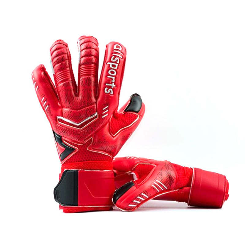 Professional Football Kit Goalkeeper Gloves - Red / Adults Size 8 - Oncros