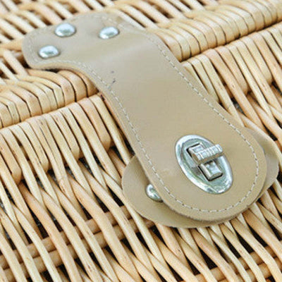Wicker Picnic Basket Outdoor For Four People - Oncros