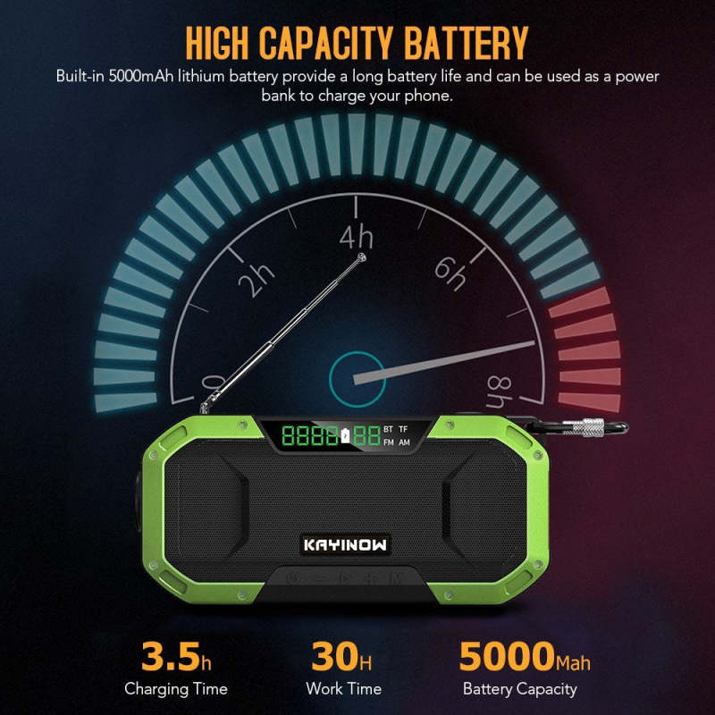 Emergency Solar Hand Crank Radio Charger Flash Light Outdoor Camping Survival Radio - Oncros