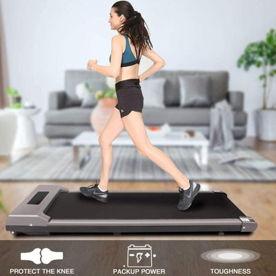 Multi-Speed Electric Treadmill with LCD Display - Foldable & Installation-free, Grey - Oncros