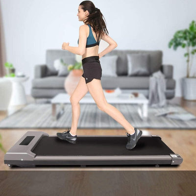 Multi-Speed Electric Treadmill with LCD Display - Foldable & Installation-free, Grey - Without armrests - Oncros