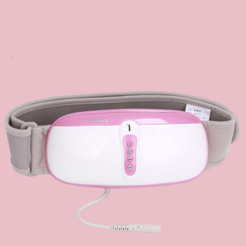 Electric Waist Slimming Belt Vibration Heating Electric Abdominal Massage Belt Sauna Lose Weight Fat Burner - White and Gold (plug-in) - Oncros