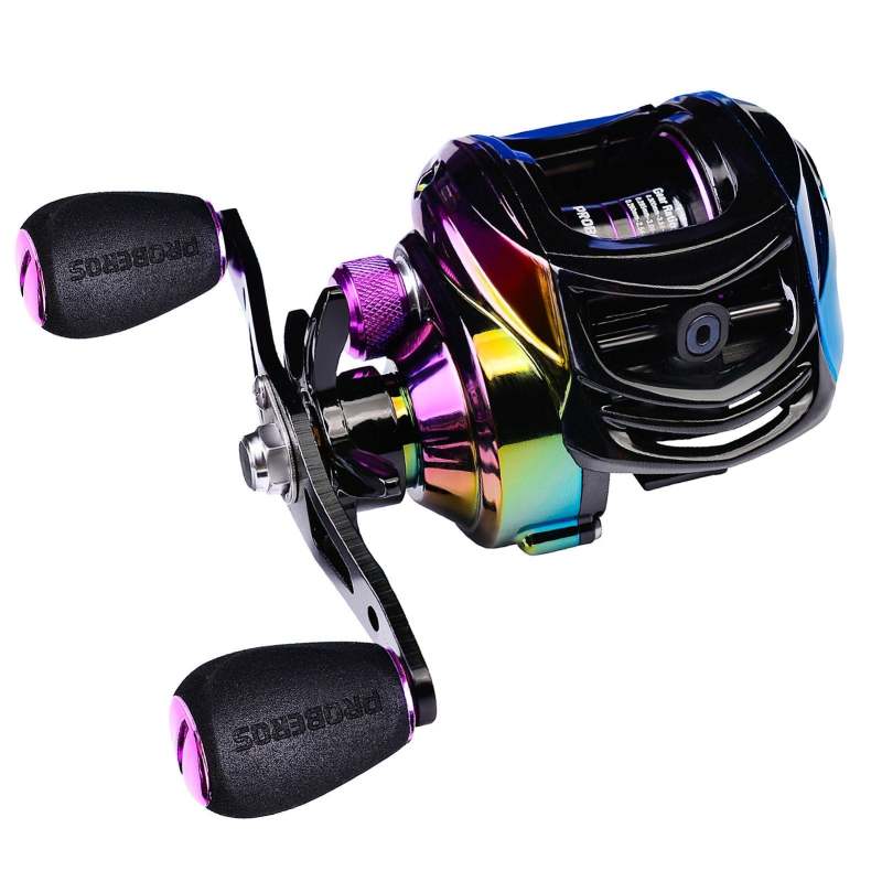 Outdoor Portable Fishing Baitcast Reel Left/Right Hand Fishing Accessory Solid Durable - Pink 2 - Oncros