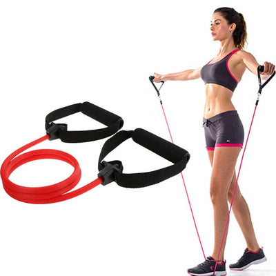 Pilates Bar Workout Stick with Resistance Band - 20LB Red without stick - Oncros