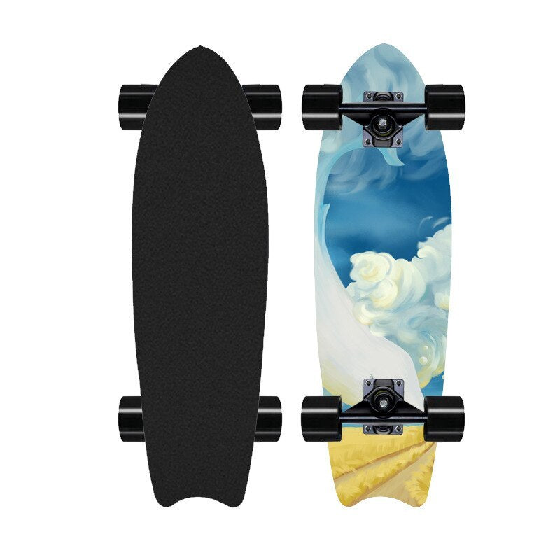 8-layer Maple Big Fish Board Land Surfing Fishtail Street Skateboard - Graffiti 20 - Oncros