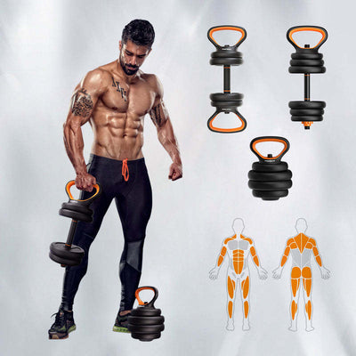 6-In-1 Adjustable Dumbbell Barbell Push-up Stand Set with 4-Modes - Oncros
