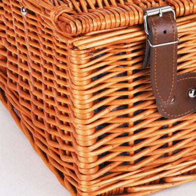 Wicker Woven Portable Outdoor Picnic Basket For Four People - Oncros
