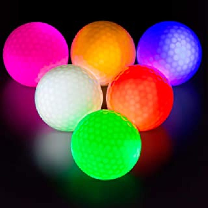 Portable Night Vision Light-up Flashing Fluorescence Golf Balls - 6PCS - Oncros
