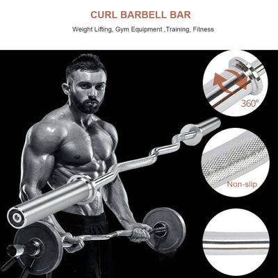 Standard Barbell Bar Straight with Spin lock Home Gym Weight Lifting - Oncros