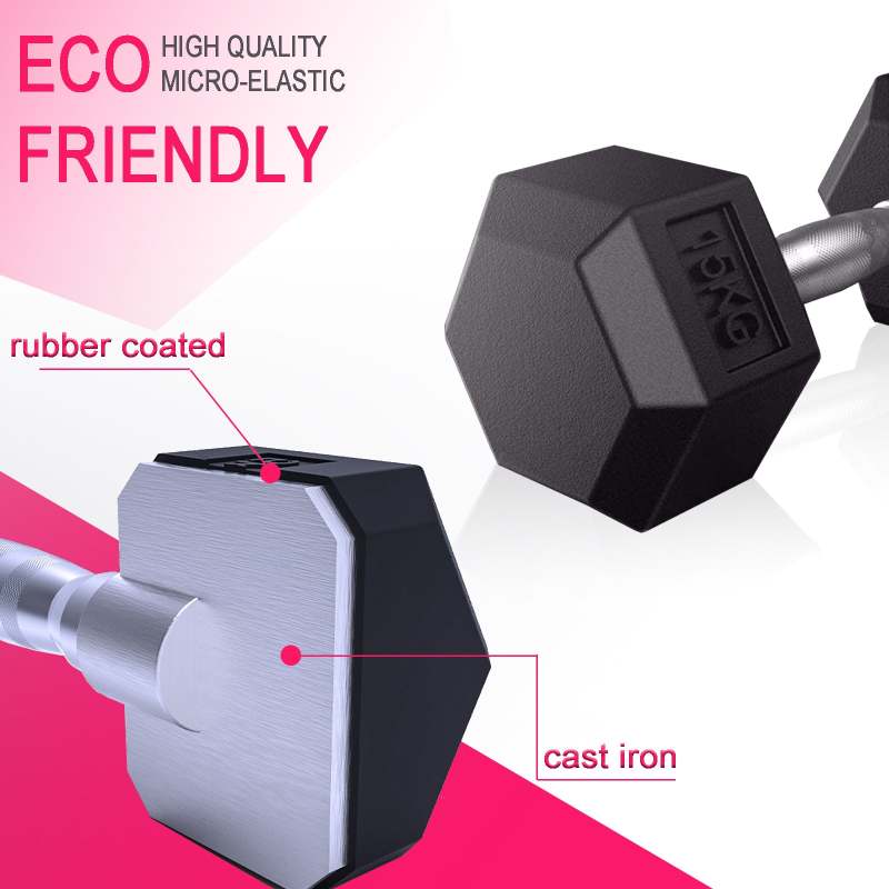 10/15/20kg Hexagonal Dumbbell Weight Lifting Training Weight Exercise - Oncros