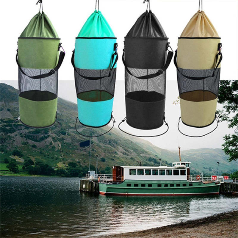 Boat Trash Bag Mesh Trash Container Drawstring Trash Bag for Boat Kayak Camper - Oncros