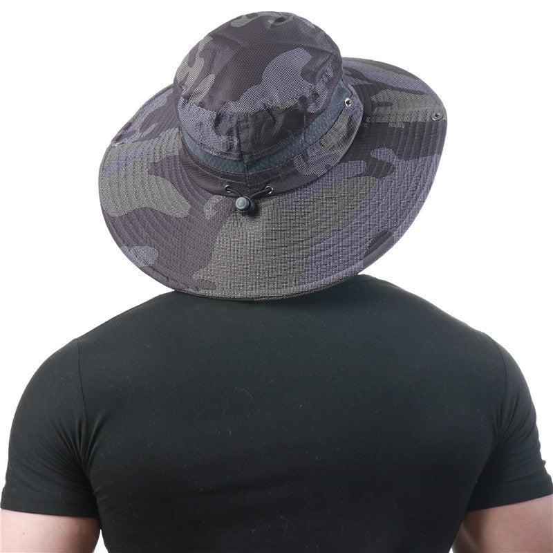 Outdoor Bucket Hat Unisex Sun UV Protection Fisherman Hat Camouflage - Oncros