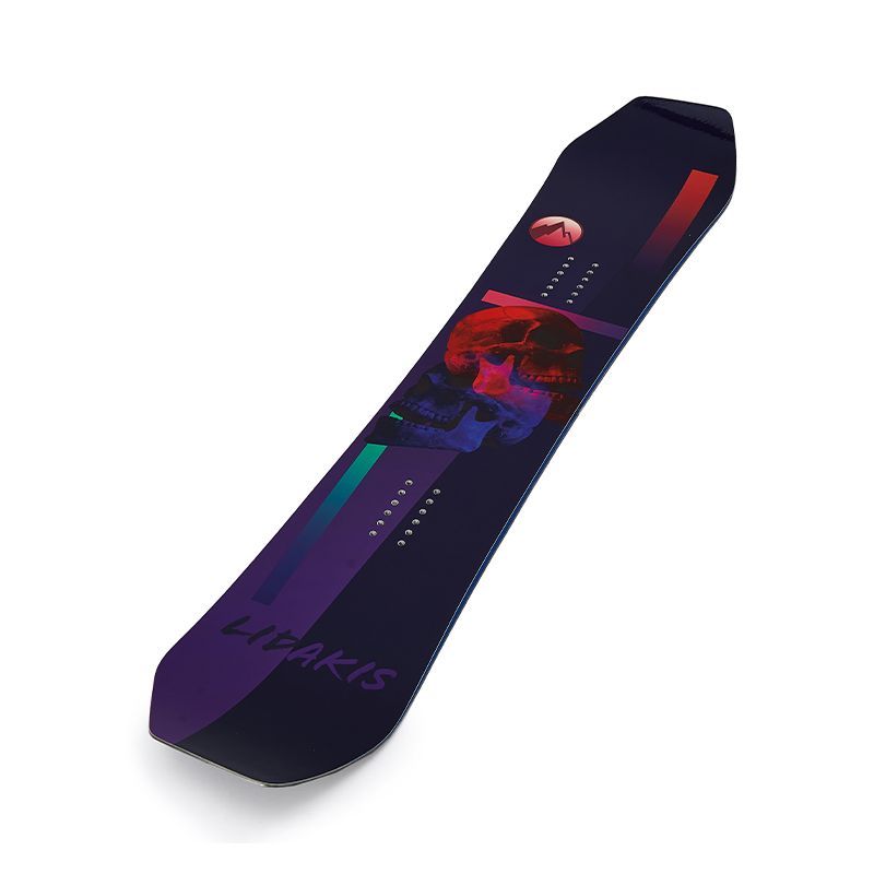 Skull Print Black Red Snowboard Set - Oncros