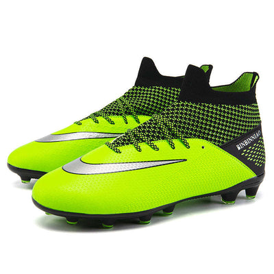 Indoor High Ankle Soccer Shoes Training Adult Non-Slip FG Football Boots Men Light Sneakers - Green FG / 40 - Oncros