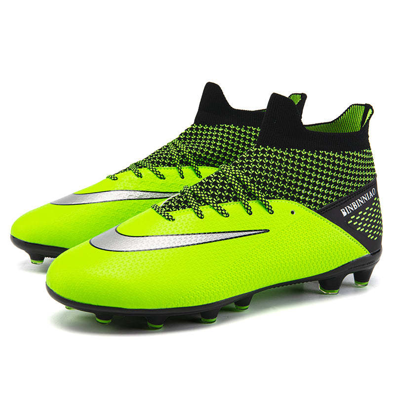 Indoor High Ankle Soccer Shoes Training Adult Non-Slip FG Football Boots Men Light Sneakers - Green FG / 40 - Oncros