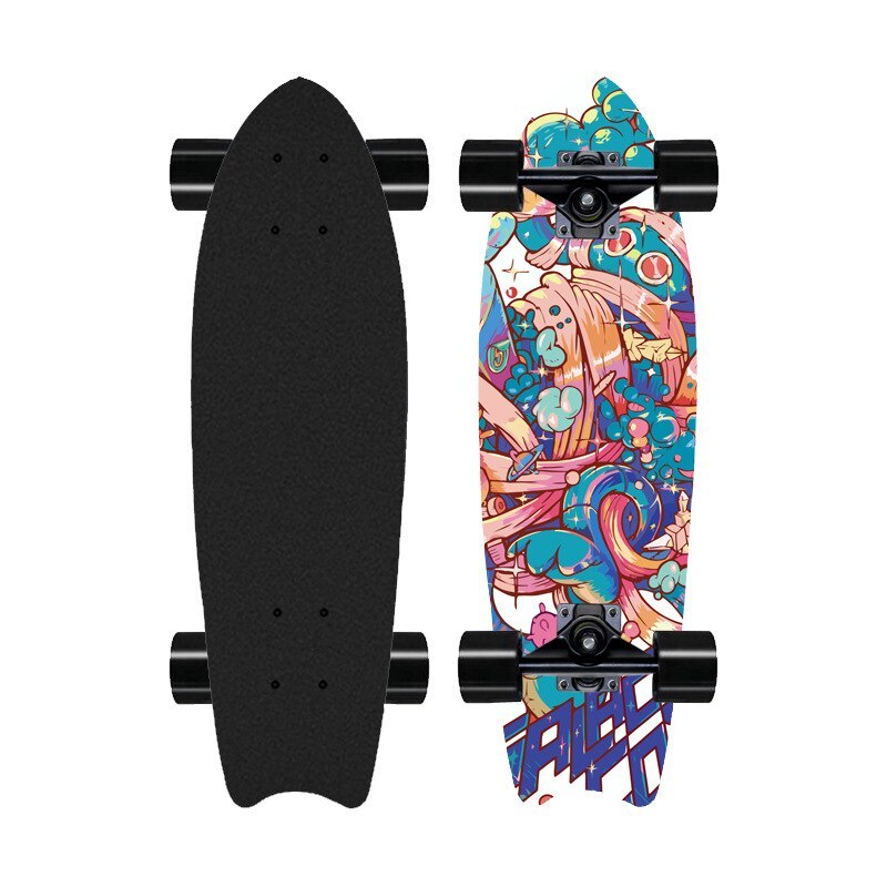 8-layer Maple Big Fish Board Land Surfing Fishtail Street Skateboard - Graffiti 13 - Oncros