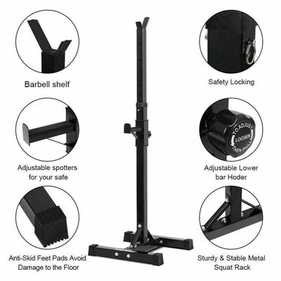 Squat Rack Muiti-use Height Adjustable Barbell Power Stand Set - Oncros