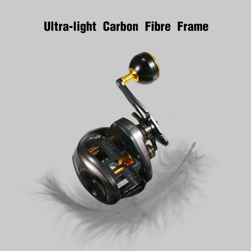 USB Rechargeable Carbon Fiber Baitcasting Reel with Digital Display Electric Fishing Reel - Oncros