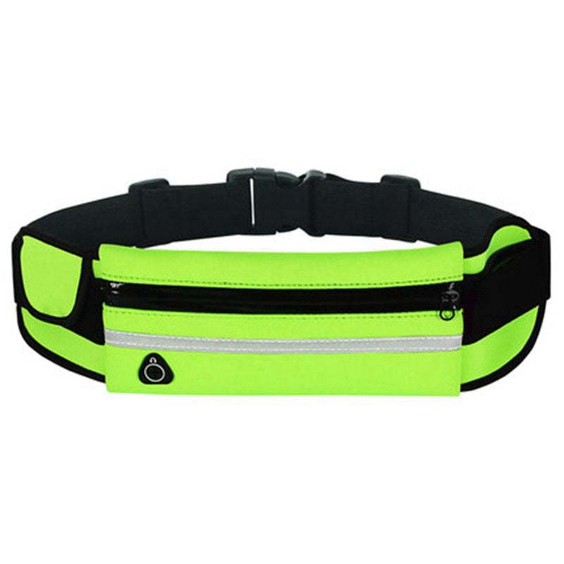 Waterproof Running Waist Bag Outdoor Sports Running Jogging Belt Bag Fitness Bag for Phone - green / Without bottle holder - Oncros
