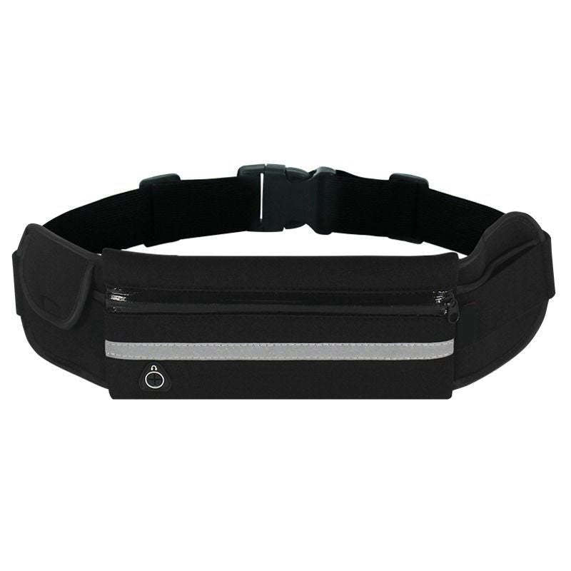 Waterproof Running Waist Bag Outdoor Sports Running Jogging Belt Bag Fitness Bag for Phone - black / Without bottle holder - Oncros