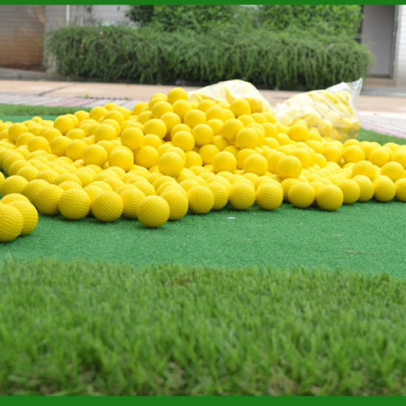 PU Foam Golf Balls Sponge Elastic Indoor Outdoor Training 10Pcs Yellow - Oncros