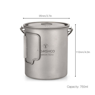 Portable Ultralight 750ml Titanium Pot - Oncros